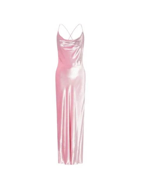 Alberta Ferretti cowl-neck cross-strap dress Pink AEF252M04755145