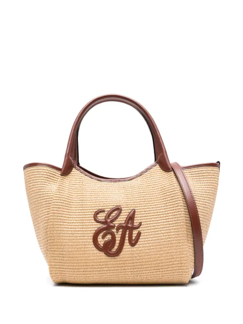 Emporio Armani medium logo-appliqué tote bag Neutrals EW001009AF25819