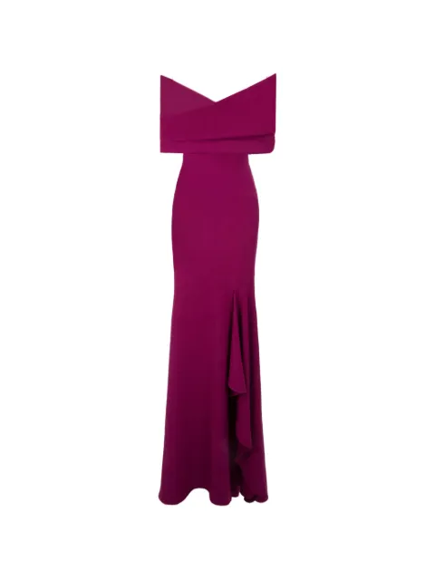 Gemy Maalouf draped off-the-shoulder maxi dress Pink GMW247128LD