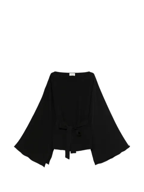 P.A.R.O.S.H. flared-sleeve tie top Black D313336