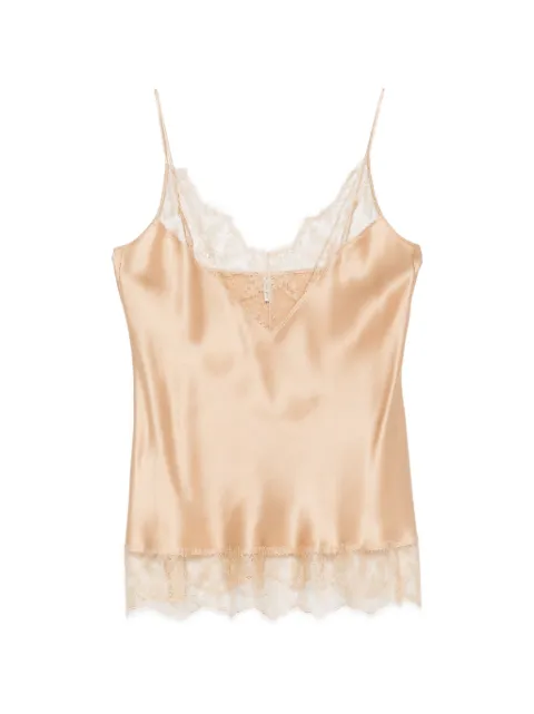 Carine Gilson lace-detail V-neck camisole Brown LO0411VSS26MOKMOK