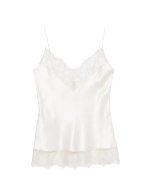 Carine Gilson lace-trim silk camisole Neutrals LO0411VSS26NACNAC