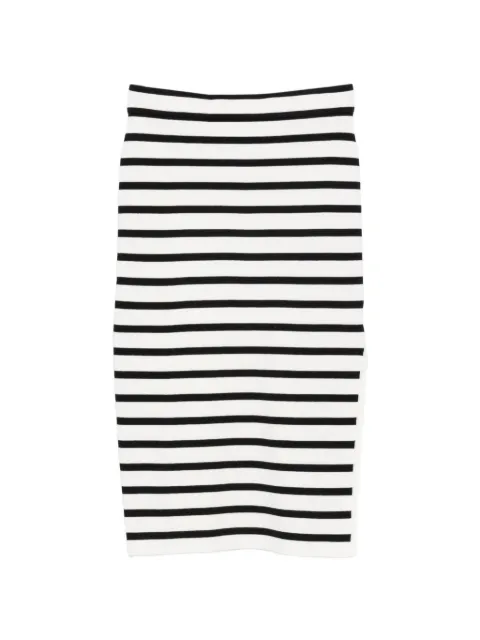 DKNY striped knit midi skirt White DJ6R0249