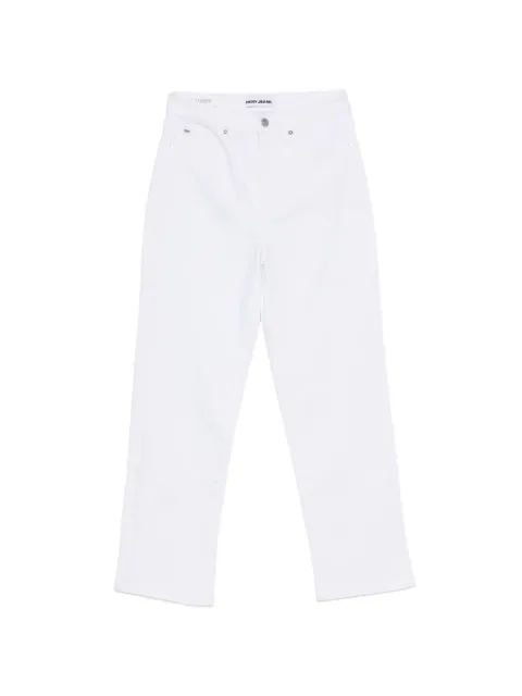 DKNY logo-patch straight-leg jeans White DJ5B4109