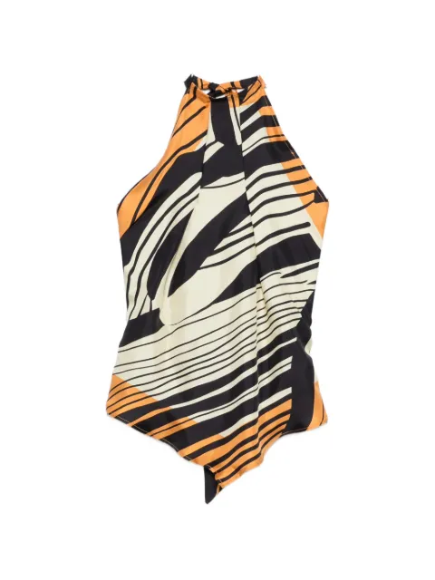 Raquel Diniz Lea halterneck striped top Black 6003041NSS0020