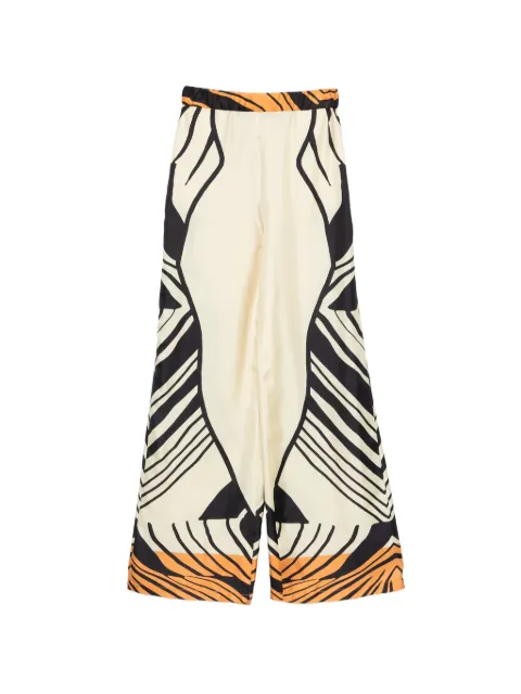 Raquel Diniz graphic-print palazzo trousers Neutrals 9L00003NSS0020