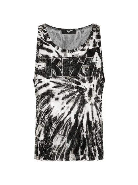 DSQUARED2 x Kiss tie-dye tank top Black S78NL0035D20088