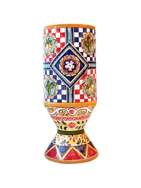 Dolce & Gabbana geometric hourglass ceramic vase Blue TCC032TCAC0