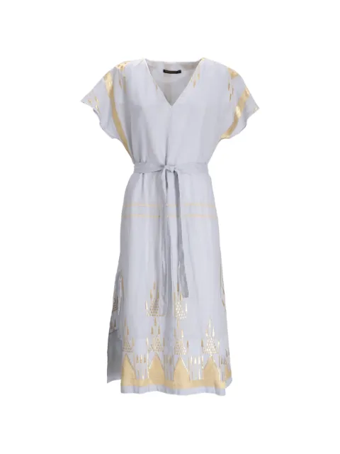 GREEK ARCHAIC KORI V-neck midi dress Neutrals S25K430383