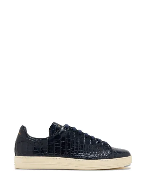 TOM FORD Warwick alligator-print leather sneakers Blue J1591LCL529L