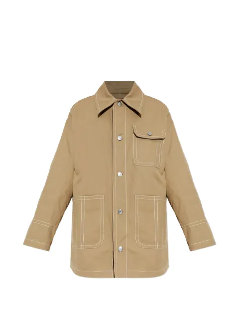AMI Paris contrast-stitching overshirt Neutrals UJK880CO0211A036