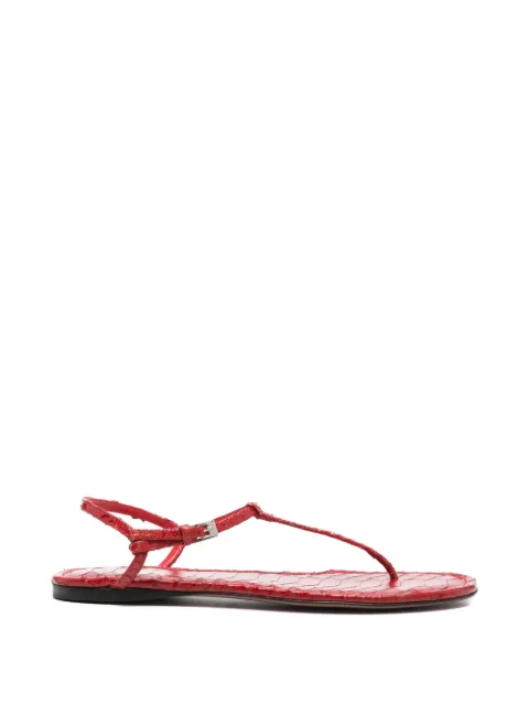 Paris Texas snake-embossed leather sandals Red PX1818XPTACLIPSTICK