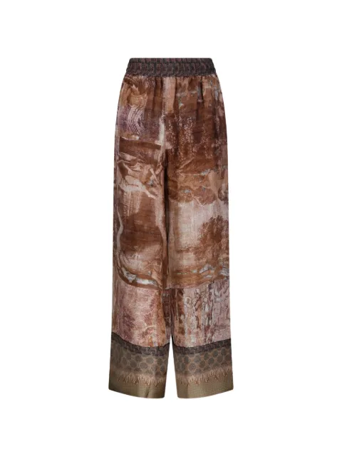 Pierre-Louis Mascia Aloe print trousers Brown ALOESPT12450517994101