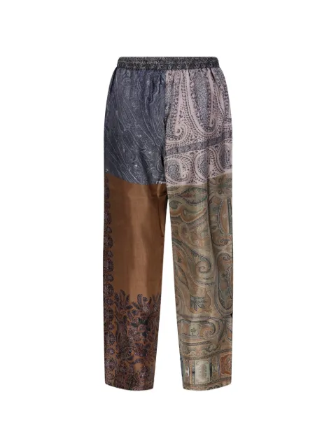Pierre-Louis Mascia Aloe paisley patchwork trousers Brown ALOESPT10959