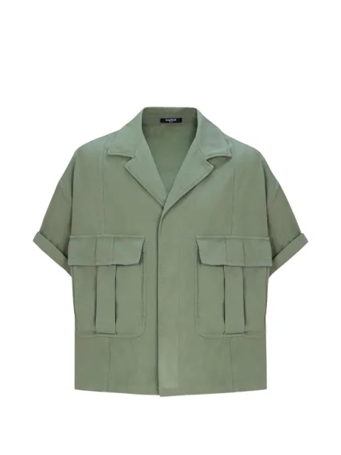 Balmain utility-pockets short-sleeve shirt Green GH0HN160CG60