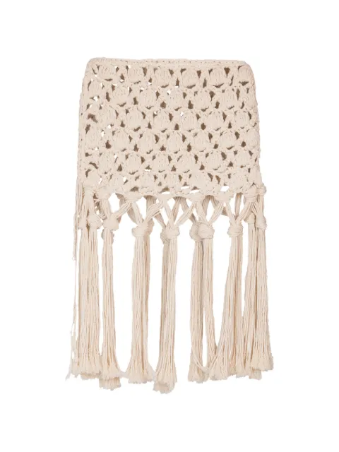Balmain cotton crochet skirt Neutrals GF0LA655KJ66