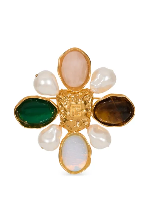 Balmain Baroque geometric shape brooch Gold GN0XM627MBTL