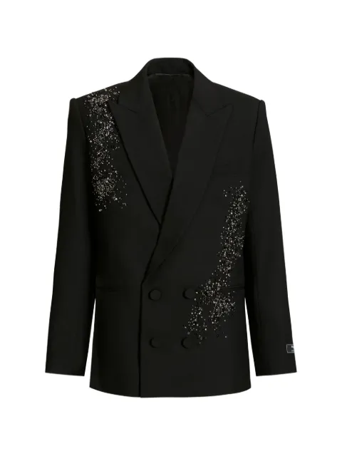 Balmain double-breasted long-sleeve blazer Black GH0SI900PD43