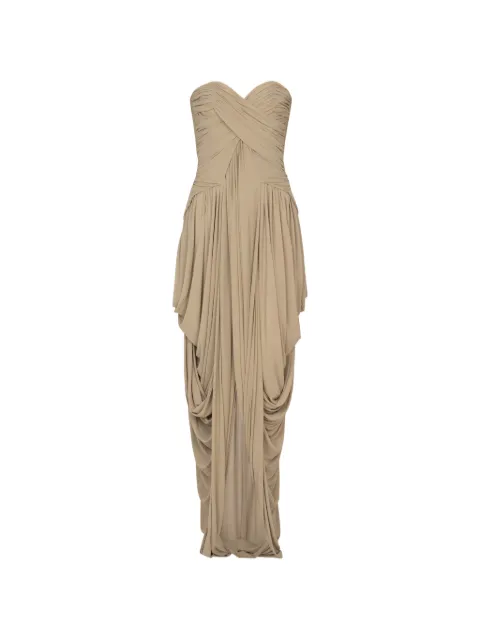 Balmain draped strapless jumpsuit Neutrals GF0PW245JM05