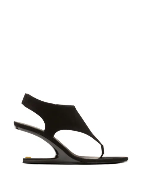Balmain no-wedge suede sandals Black GN0UH229LCMK