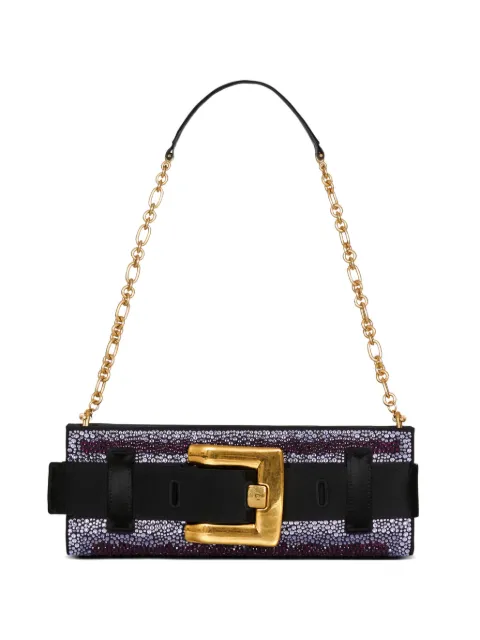 Balmain Anthem crystal satin clutch bag Purple GN0LB024ASXS