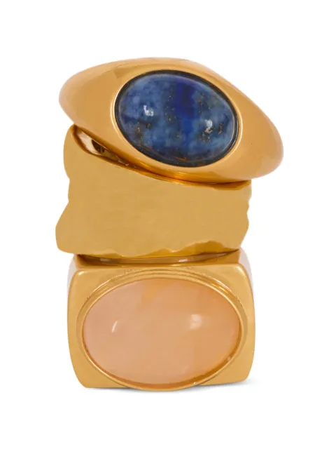Balmain geometric signet rings set Gold GN4XR625MBOE