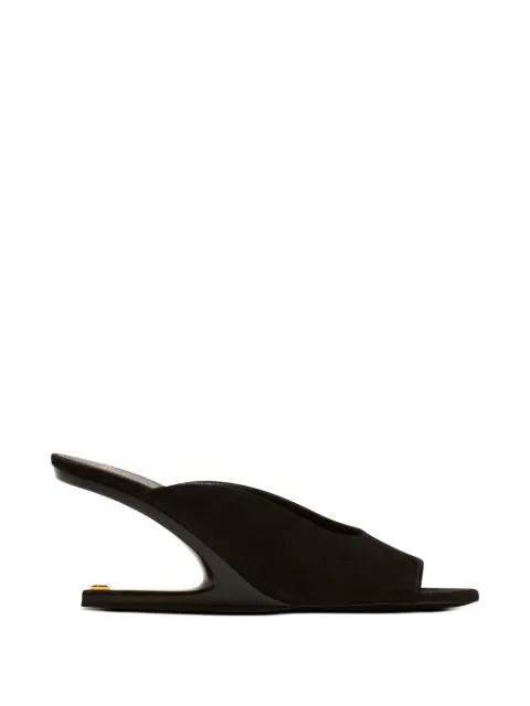 Balmain open-toe suede mule sandals Black GN0UR243LCMK