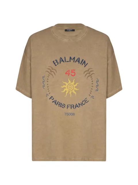 Balmain crew-neck short-sleeve T-shirt Neutrals GH0EG230BD57
