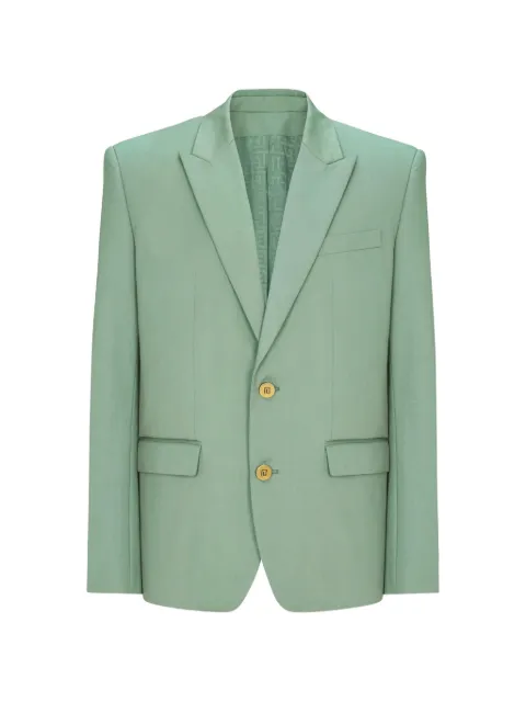 Balmain single-breasted peak-lapel blazer Green GH0SI880CG59