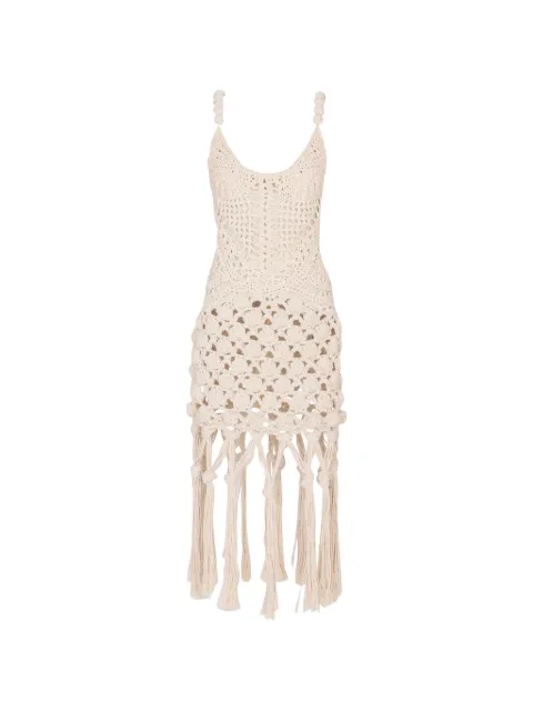 Balmain knot-detail mini dress Neutrals GF0R2580KJ67