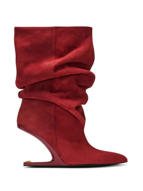 Balmain No Wedge' suede ankle boots Red GN0TA236LCMK