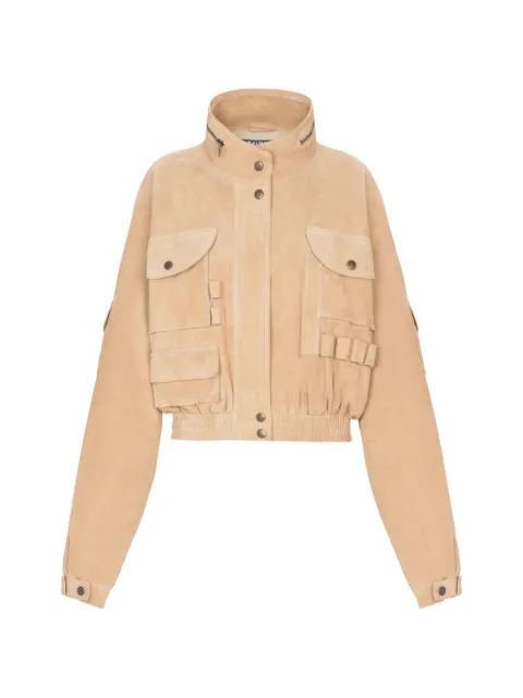 Balmain suede bomber jacket Neutrals GF0TFA85LB12