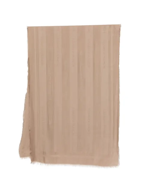 Elisabetta Franchi viscose and modal foulard scarf with jacquard stripes Neutrals SC15F61E2
