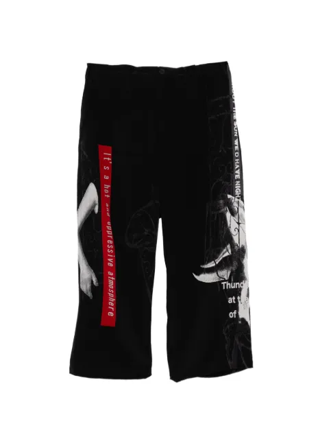 Yohji Yamamoto graphic-print trousers Black HPP92807