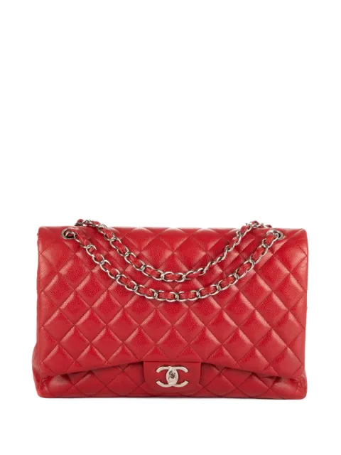 CHANEL Pre-Owned maxi Double Flap shoulder bag Red 14876501