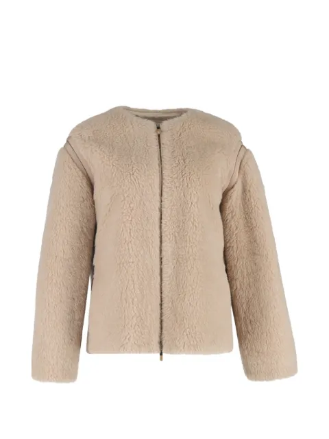 Max Mara grosgrain-trimmed panno jacket Neutrals NAPPUGBCL663831W
