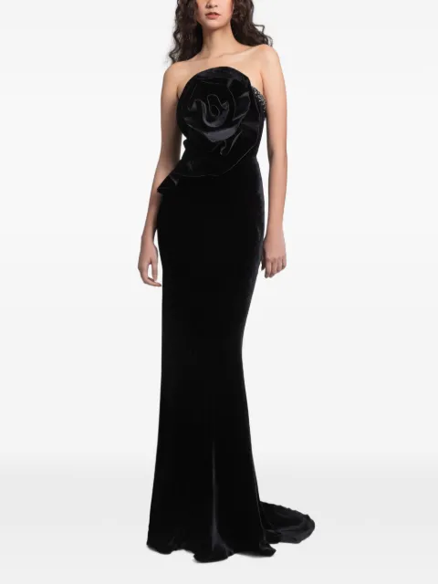 Gemy Maalouf beaded strapless slim maxi dress Black GMW247119LD