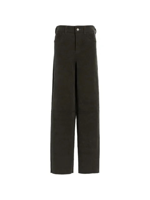Barrie suede-effect trousers Brown C324655