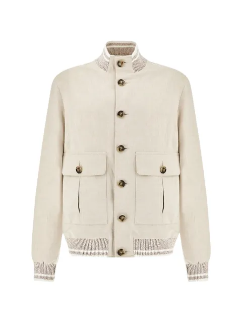 Paul & Shark buttoned bomber jacket Neutrals 26412082029