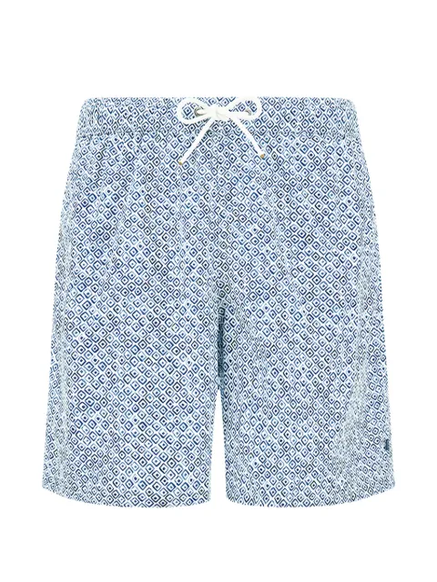 Paul & Shark Portofino drawstring patterned sim shorts White 26415080G60