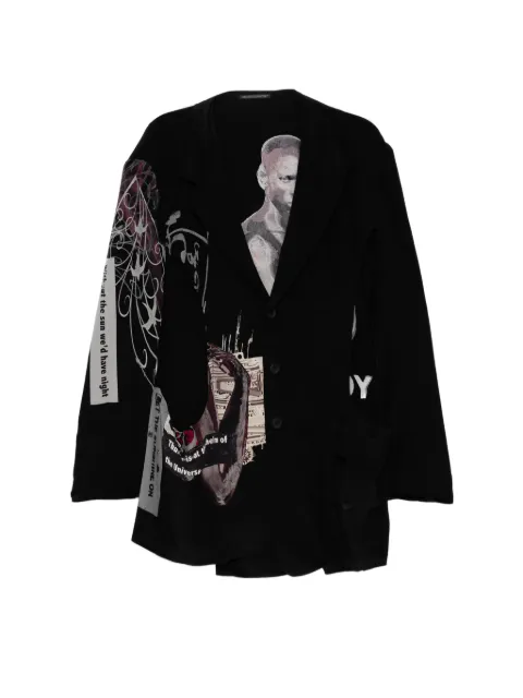Yohji Yamamoto asymmetric hem jacket Black HPJ39814