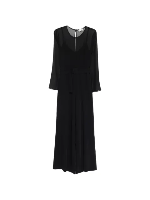 P.A.R.O.S.H. belt sheer jumpsuit Black PANTY26D790186