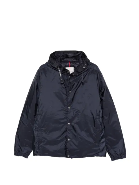 Moncler logo-tape hooded jacket Blue L10911A00013539ZD