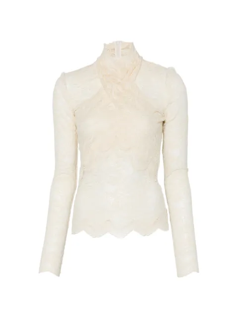 Rabanne lace mock-neck top Neutrals 26PJTO174PA0170