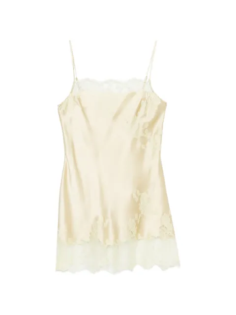 Carine Gilson lace-trim silk slip dress Yellow LO0400DSS26LIMCIT
