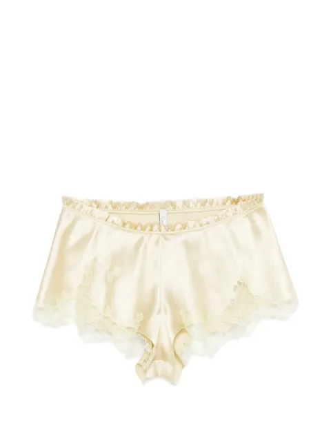 Carine Gilson lace-detail silk shorts Yellow LO0768DSS26LIMCIT