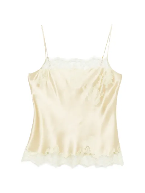 Carine Gilson lace-detail silk camisole Yellow LO0800DSS26LIMCIT