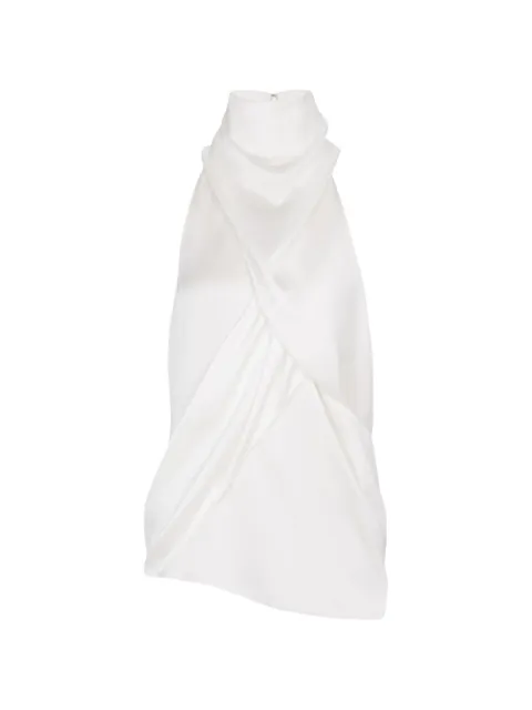 Balmain halterneck sleeveless blouse White GF0AG905SE95