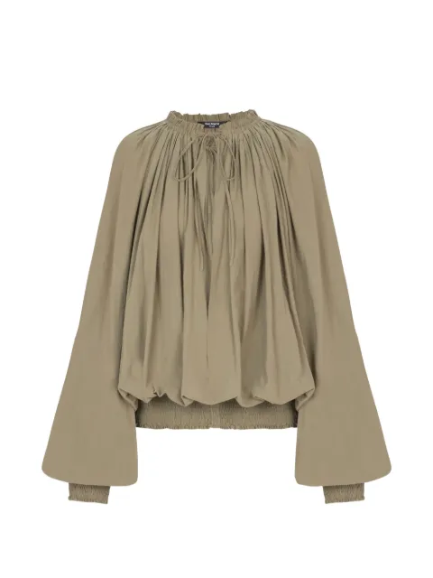 Balmain balloon-sleeve blouse Green GF0IJ130CG68