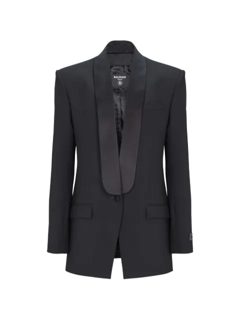 Balmain single-breasted shawl-lapel blazer Black GH0SEB85MI27